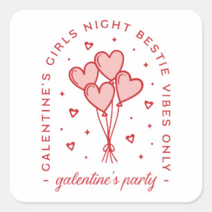 Sticker Carré La fête de la Saint-Galentin bestie coquette