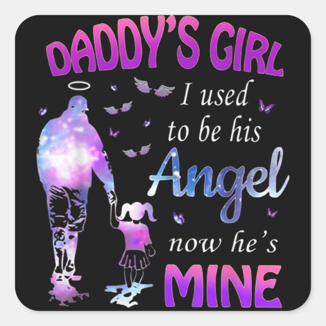 Sticker Carré La fille de papa J'étais son ange (Devant)