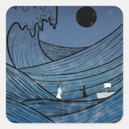 Sticker Carré La foi à travers l'autocollant carré de tempête