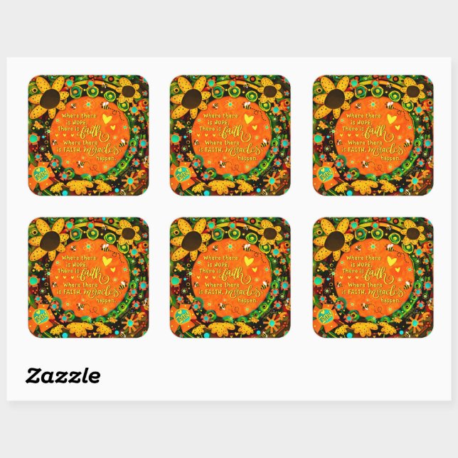 Sticker Carré La Foi d'Irelyn Miracle Floral Fun (Feuille)