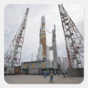 Sticker Carré La fusée H-IIB sur la plate-forme de lancement