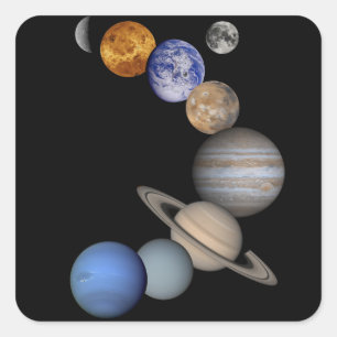 Sticker Carré La gamme de système solaire nos planètes