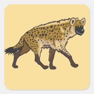 Sticker Carré La hyène pointée. Afrique sauvage