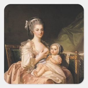 Sticker Carré La jeune mère, vers 1770-80