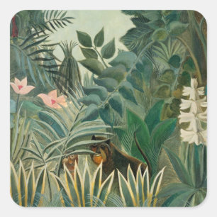 Sticker Carré La jungle équatoriale, 1909 (huile sur toile)