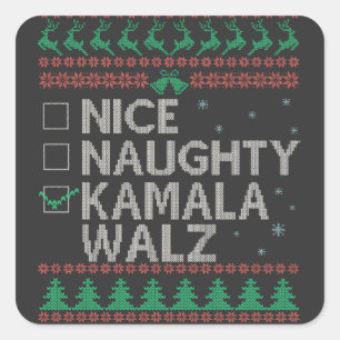 Sticker Carré La Kamala Harris Ugly Christmas Sweat Election