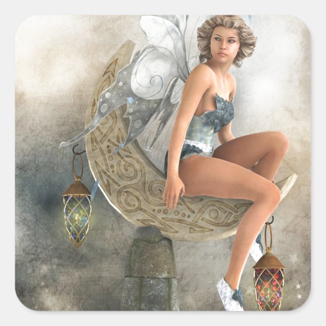 Sticker Carré La Lazy Moon Fairy (Devant)