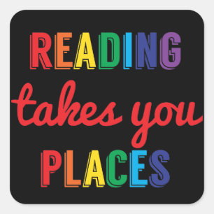 Sticker Carré La Lecture Vous Prend Lieux, L'Amour Lire