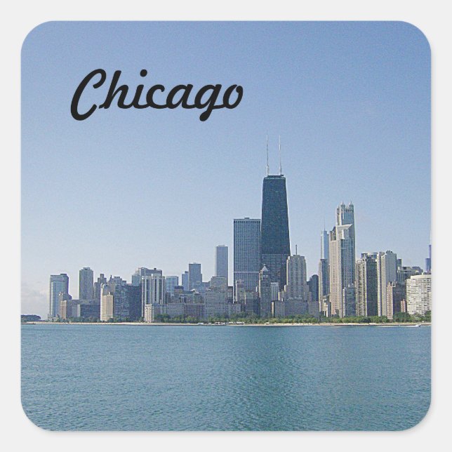 Sticker Carré La ligne aérienne de Chicago (Devant)