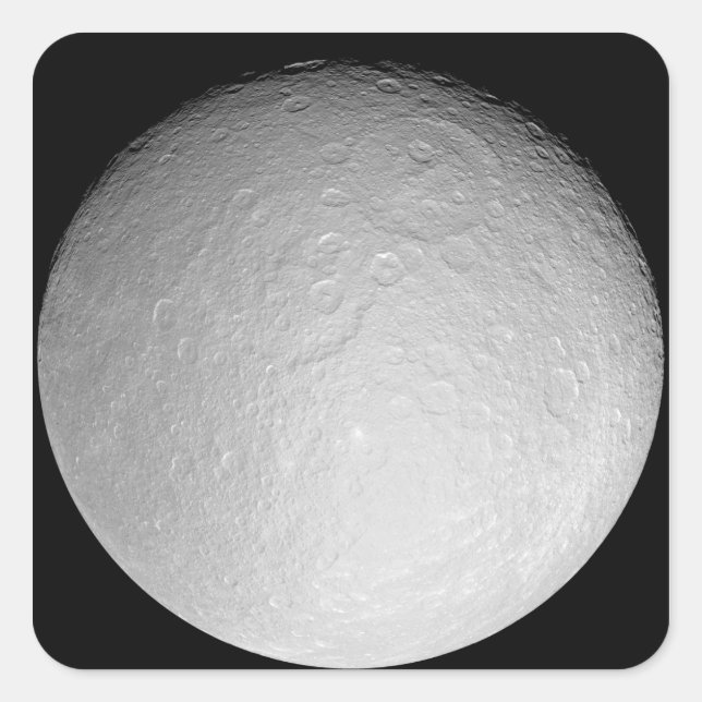 Sticker Carré La lune glacée de Saturne Rhea (Devant)