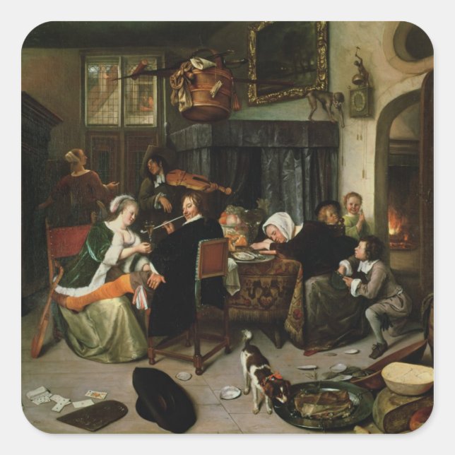 Sticker Carré La Maison Dissolute, 1668 (Devant)