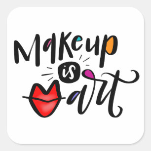 Sticker Carré La maquillage, c'est l'art