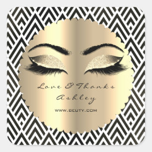 Sticker Carré La mèche d'or de parties scintillantes de beauté