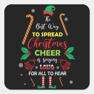 Sticker Carré La meilleure façon de diffuser la fête de Noël cha