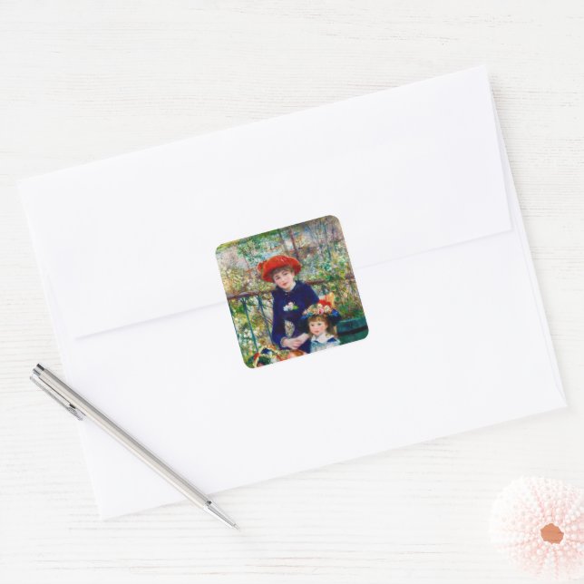 Sticker Carré La mère et l’enfant de Renoir (Enveloppe)