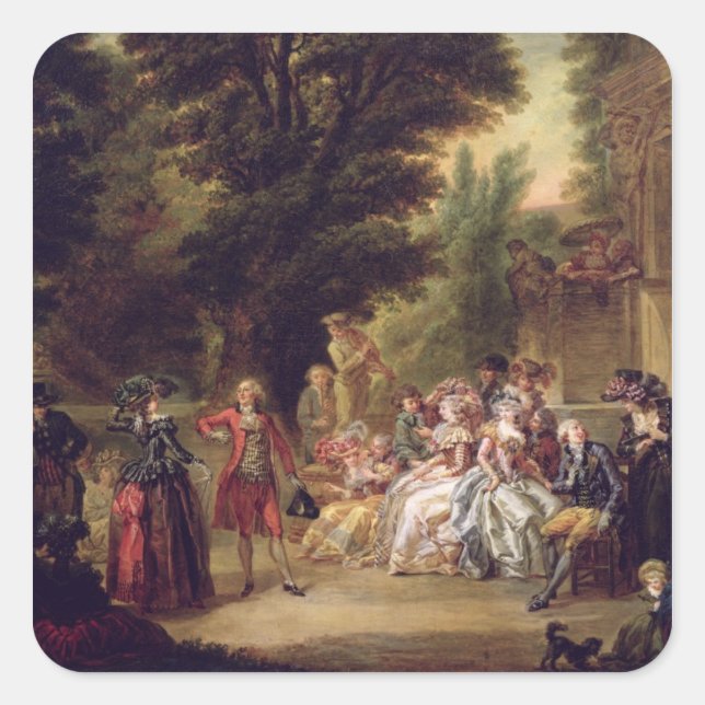 Sticker Carré La Minuette sous le chêne, 1787 (Devant)