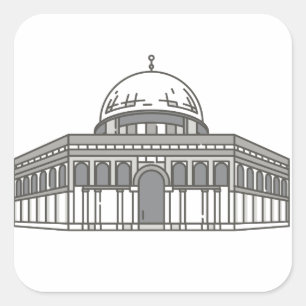 Sticker Carré La mosquée Al aqsa, monument mondial