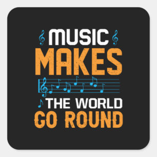 Sticker Carré La Musique Fait Le Tour Du Monde