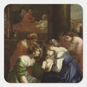 Sticker Carré La naissance de la Vierge, c.1620