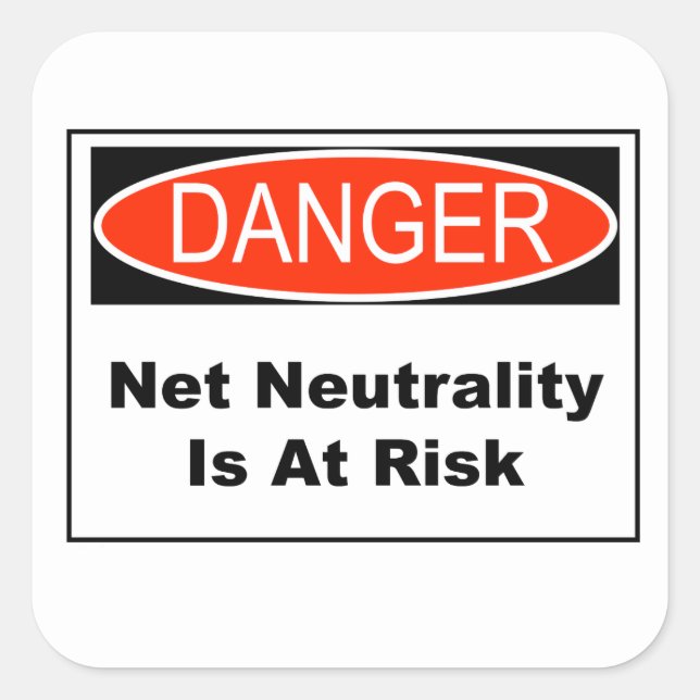 Sticker Carré La Neutralité Net Est En Danger (Devant)