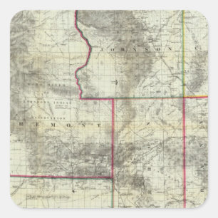 Sticker Carré La nouvelle carte de Holt, Wyoming