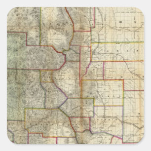 Sticker Carré La nouvelle carte de Thayer de l'état du Colorado