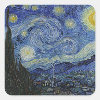 Sticker Carré La Nuit étoilée de Van Gogh