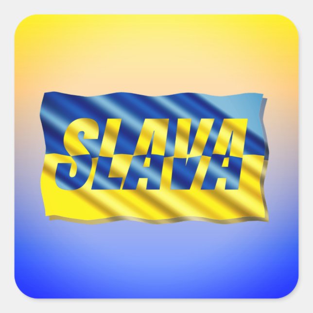 Sticker Carré La PAIX reste avec l'Ukraine Liberté pour l'Ukrain (Devant)
