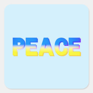 Sticker Carré La PAIX reste avec l'Ukraine Liberté pour l'Ukrain