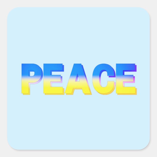 Sticker Carré La PAIX reste avec l'Ukraine Liberté pour l'Ukrain (Devant)