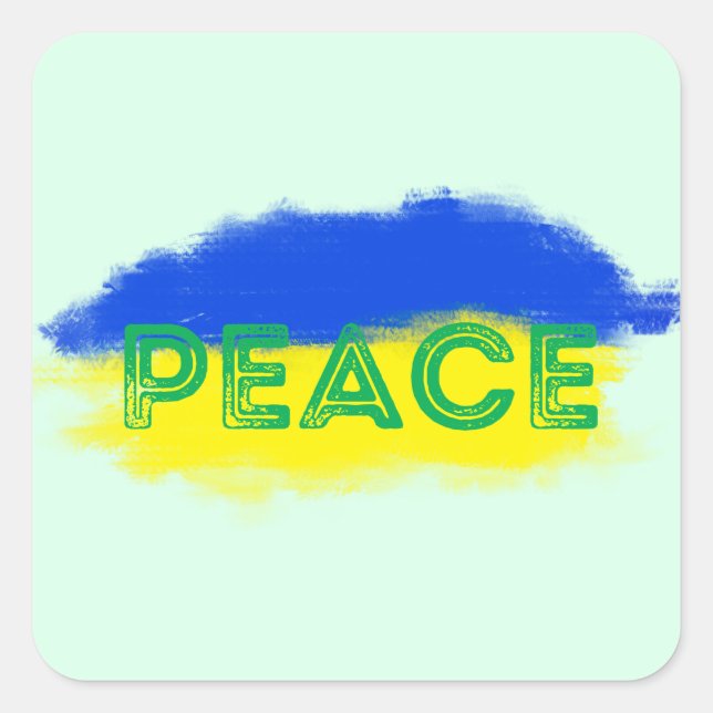 Sticker Carré La PAIX reste avec l'Ukraine Liberté pour l'Ukrain (Devant)