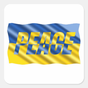 Sticker Carré La PAIX reste avec l'Ukraine Liberté pour l'Ukrain