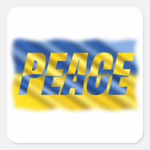Sticker Carré La PAIX reste avec l'Ukraine Liberté pour l'Ukrain