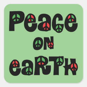 Sticker Carré La Paix sur Terre Noël
