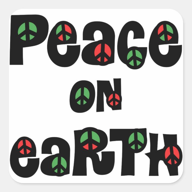 Sticker Carré La Paix sur Terre Noël (Devant)