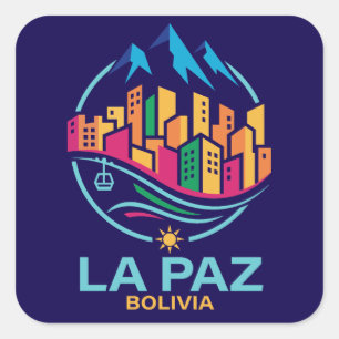 Sticker Carré La Paz Bolivie Amérique du Sud