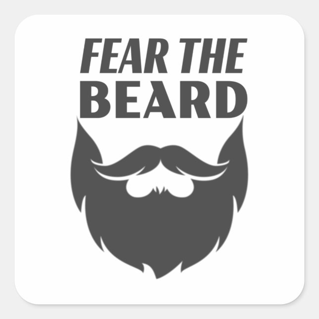 Sticker Carré La peur de la barbe (Devant)
