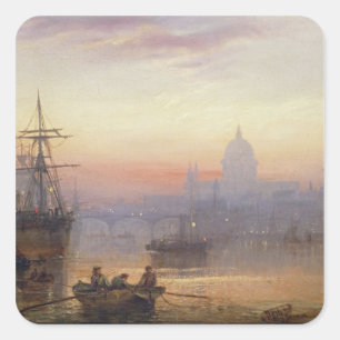 Sticker Carré La piscine de Londres à Sundown, 1876
