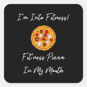 Sticker Carré La pizza dans ma bouche