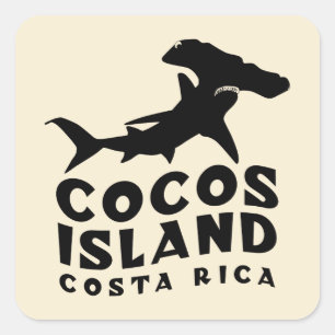 Sticker Carré La plongée sous-marine à Hammerhead à Cocos Island