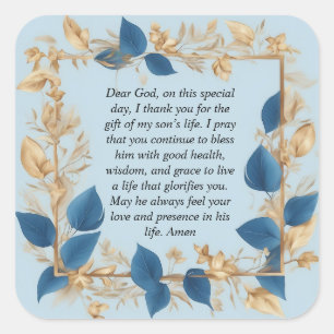 Sticker Carré La prière d'une mère pour son fils