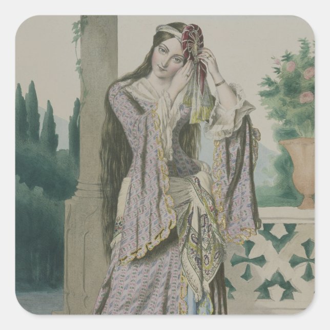Sticker Carré La princesse Helen, gravée par les frères Thierry, (Devant)