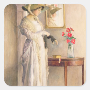 Sticker Carré La réflexion d'un moment, 1909
