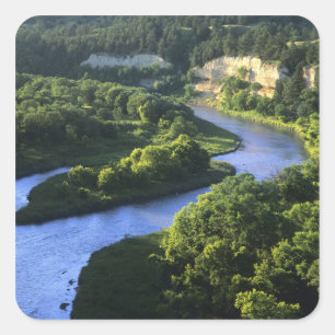 Sticker Carré La rivière Niobrara près de Valentine Nebraska