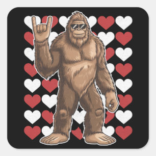 Sticker Carré La Saint-Valentin Bigfoot Cœurs Drôles d'amour Sas