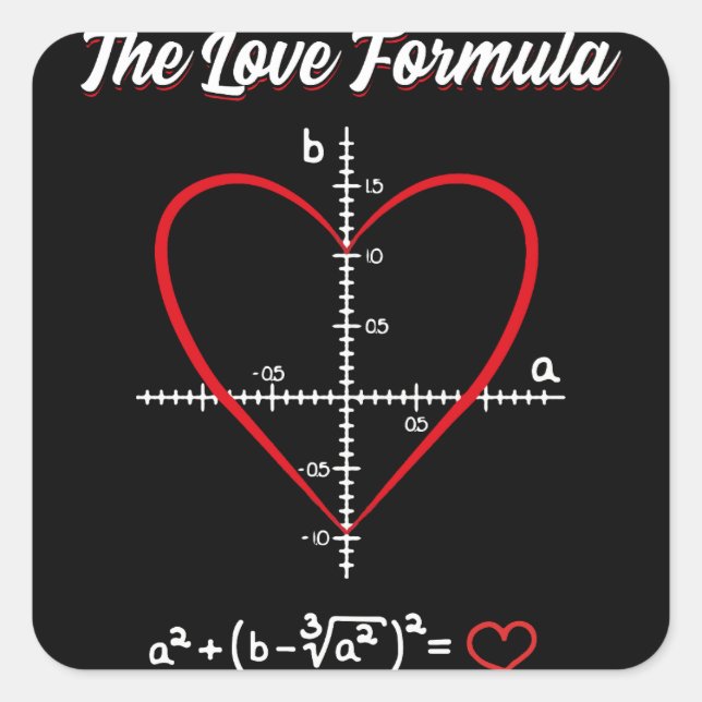 Sticker Carré La Saint Valentin de la Formule d'Amour (Devant)