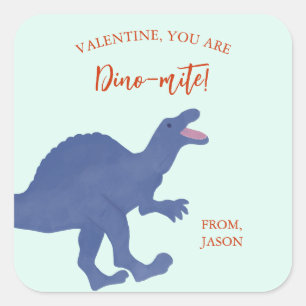 Sticker Carré La Saint-Valentin Vous Êtes Dino-mite Dinosaure