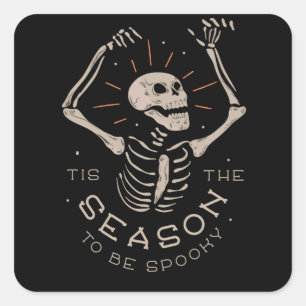 Sticker Carré La saison d'Halloween est Éffrayante