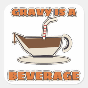 Sticker Carré La sauce est une boisson Funny Thanksgiving Retro