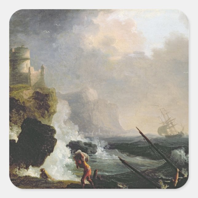 Sticker Carré La tempête (Devant)